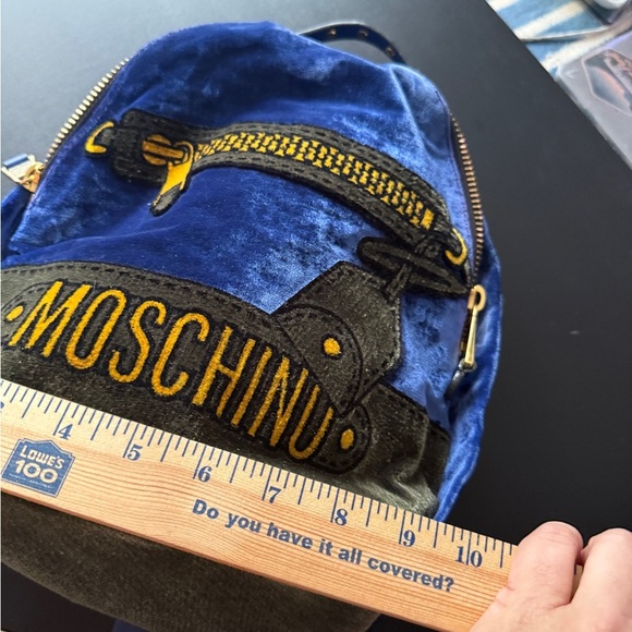 Moschino Navy and Black Velvet Mini Backpack main image 9